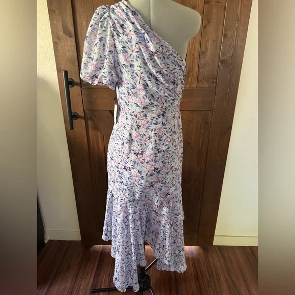 Astr the Label Santorini in blue Multi Floral One-Shoulder Dress NWT - Picture 5 of 7